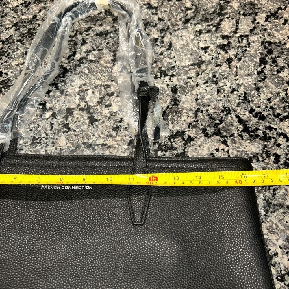French Connection Bethan Pebble Tote Black 12X14X6 in. Brand New Dust Bag Incl. - Picture 10 of 15